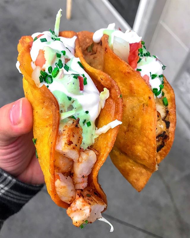 Time for the taco turn up at @portsidefishco with some of these beauties on this #NationalShrimpDay! 🌮🌮 #PortsideFishCo #TRADEIrvine #FoodHall
